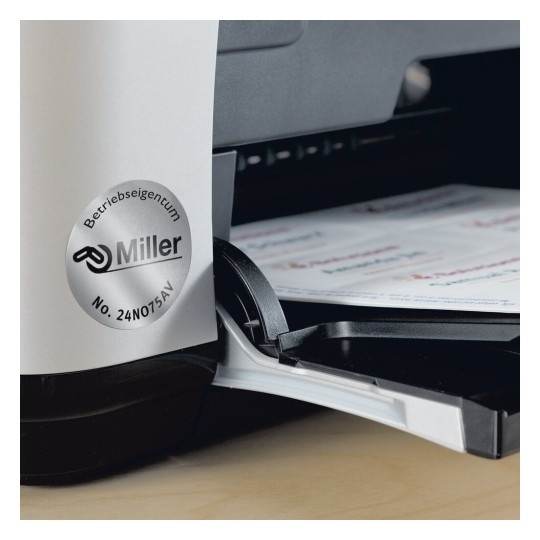 Self-adhesive polyester foil labels for monochrome laser printers