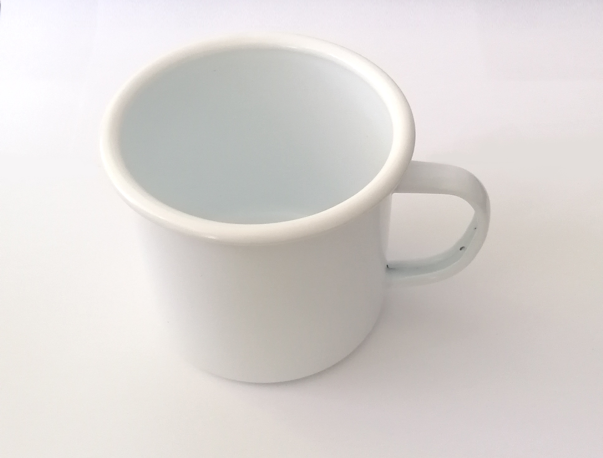 Enamel steel mug for sublimation - white with a white rim