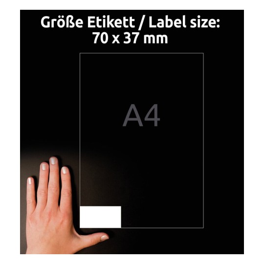 Self-adhesive removable labels Heavy Duty polyester film for laser printers and copiers - 24 labels per sheet