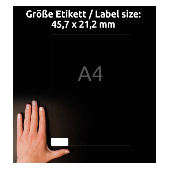 Self-adhesive paper labels for difficult surfaces for all types of printers - 48 labels per sheet