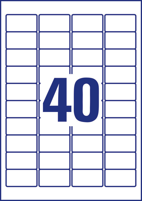 Self-adhesive labels Nopeel acrylic film for monochrome laser printers - 40 labels per sheet