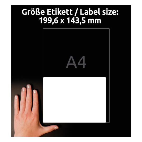 Self-adhesive recycling paper labels for laser printers - 2 labels per sheet 
