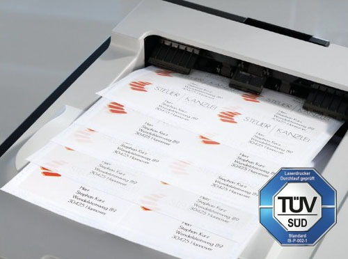 Samoprzylepne etykiety papierowe recyklingowe do drukarek laserowych - 21 etykiet na arkuszu