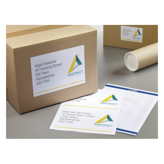 Self-adhesive recycling paper labels for laser printers - 2 labels per sheet 