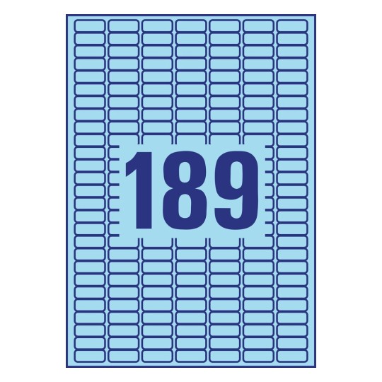 Self-adhesive removable colored paper labels for all types of printers - 189 labels per sheet