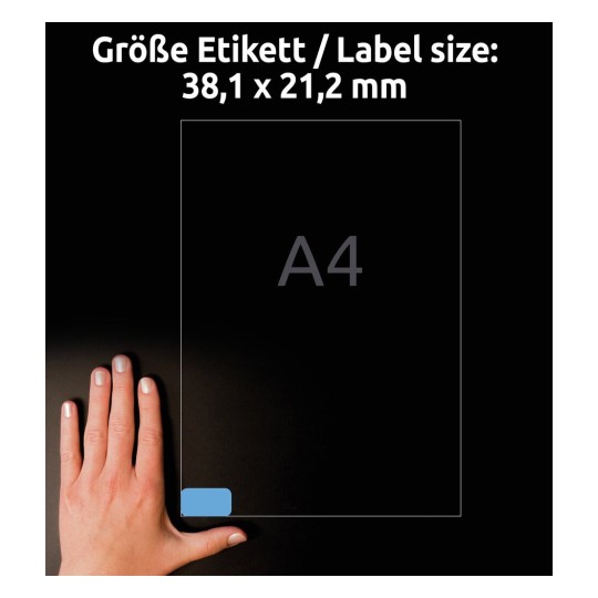 Self-adhesive removable colored paper labels for all types of printers - 65 labels per sheet