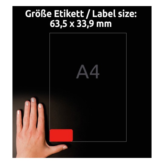 Self-adhesive removable colored paper labels for all types of printers - 24 labels per sheet