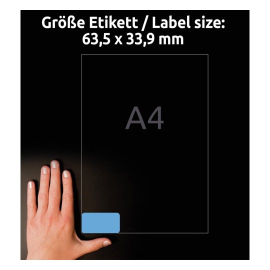 Self-adhesive removable colored paper labels for all types of printers - 24 labels per sheet