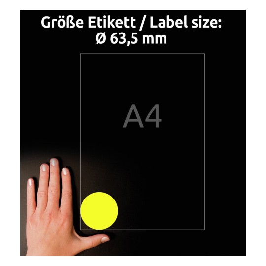 Self-adhesive removable neon paper labels for laser printers and copiers - 12 labels per sheet