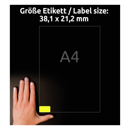 Samoprzylepne usuwalne etykiety papierowe neonowe do drukarek laserowych i kopiarek - 65 etykiet na arkuszu