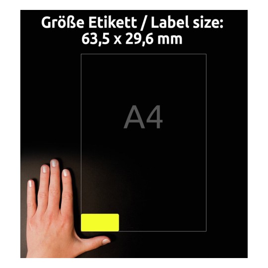 Self-adhesive removable neon paper labels for laser printers and copiers - 27 labels per sheet