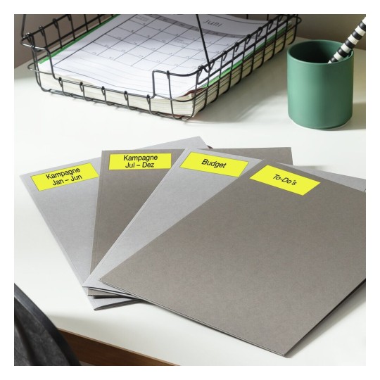 Self-adhesive removable neon paper labels for laser printers and copiers - 14 labels per sheet