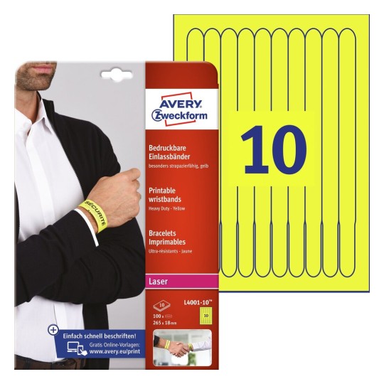 Self-adhesive identification labels, polyester foil bands for laser printers - 10 labels per sheet