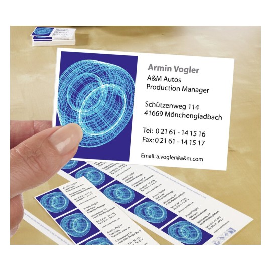 Double-sided A4 business card paper (185 g) for all types of printers - 10 labels per sheet