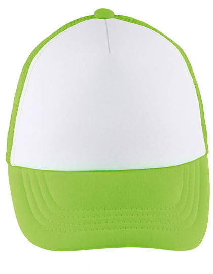 Kids cap with mesh back panels for sublimation