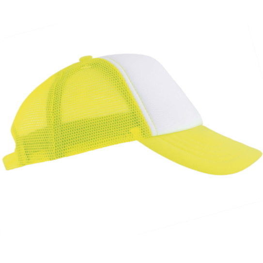 Kids cap with mesh back panels for sublimation