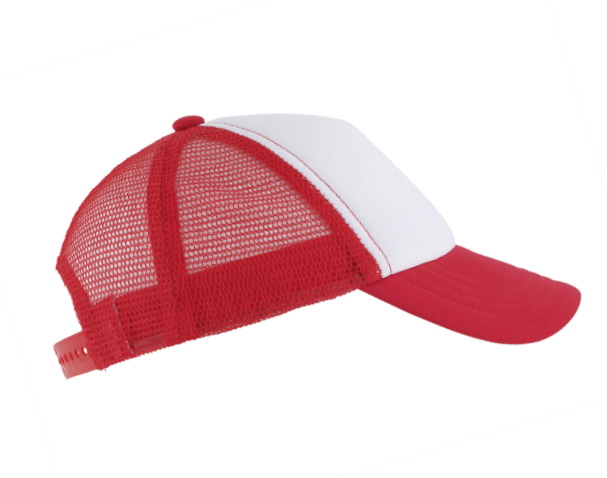 Kids cap with mesh back panels for sublimation