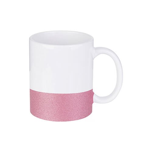 Sublimation mug with glitter stripe