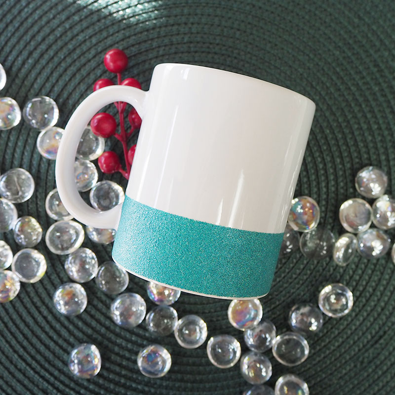 Sublimation mug with glitter stripe