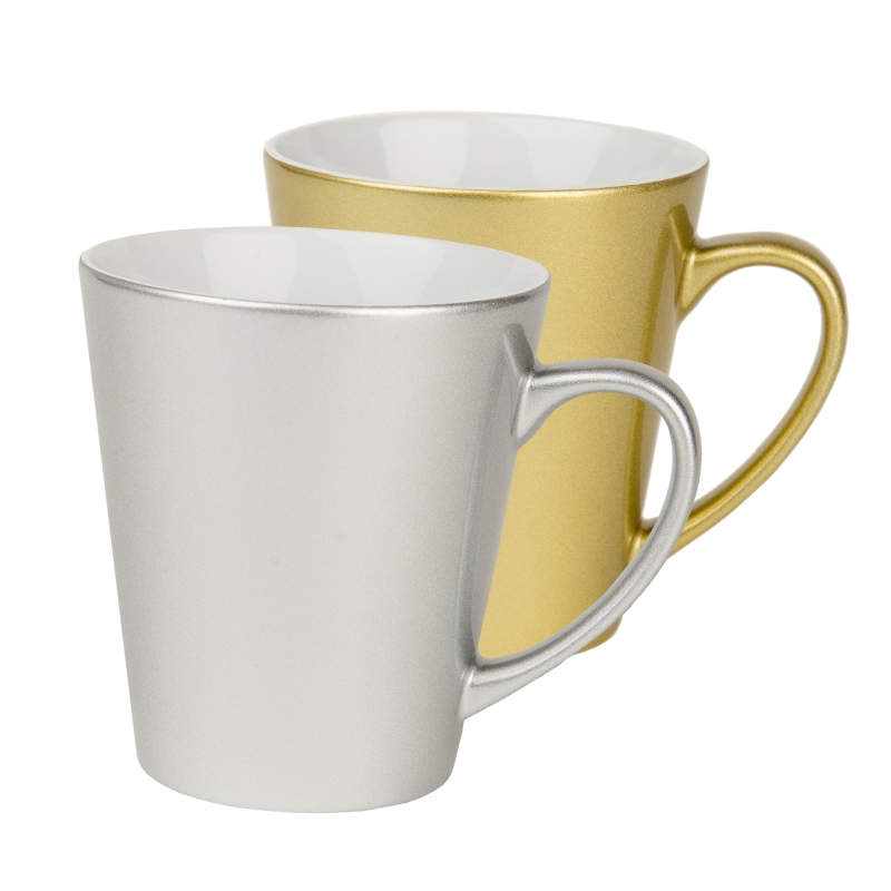 Metallic latte mug for sublimation - pearl