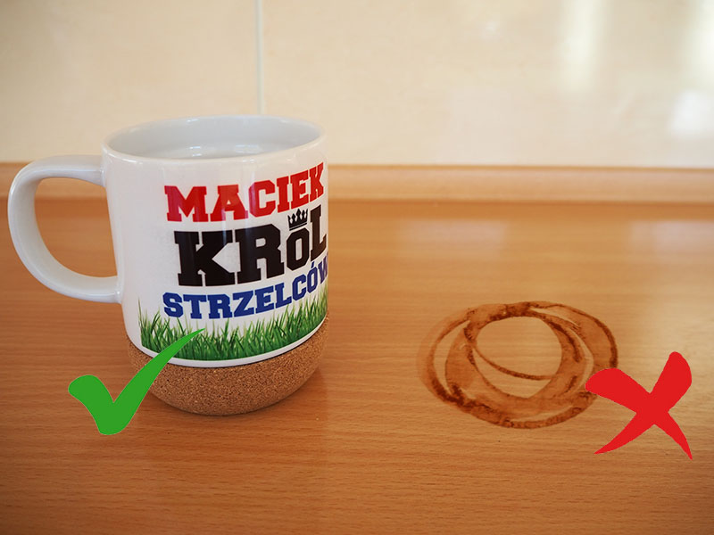 White mug with a cork stand for sublimation