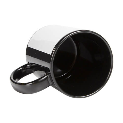 Black mug with white enlarged field for sublimation
