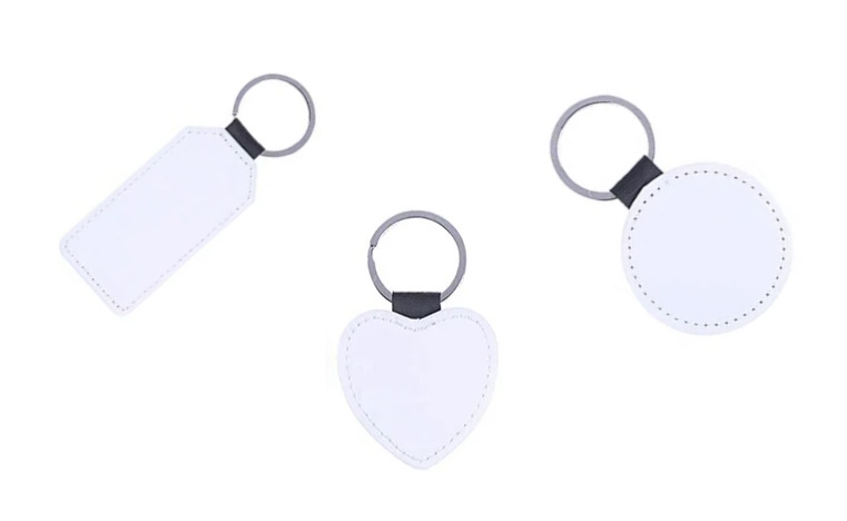 Round eco leather keychain for sublimation - 10 pieces