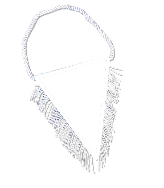 Triangle pennant with white fringes for sublimation - 25 pieces