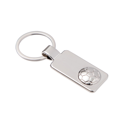 Metal, rectangular keyring with the football for sublimation - 12 pieces
