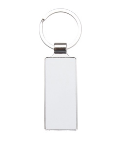 Metal, rectangular keyring for sublimation - 12 pieces