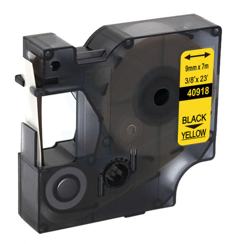 Tape Black on Yellow (9 mm x 7 m) Dymo 40918 Compatible