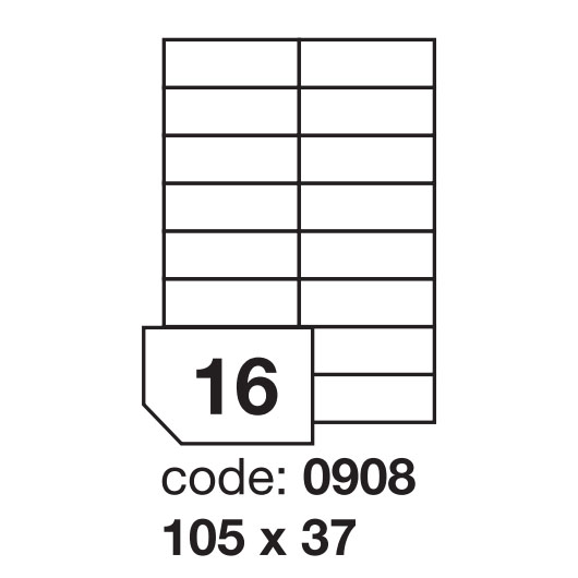 Self-adhesive labels for all types of printers- 16 labels on a sheet