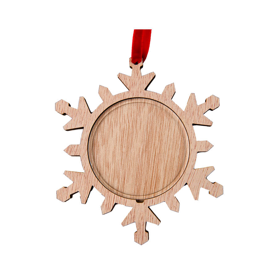Photo Christmas ornament - wooden snowflake