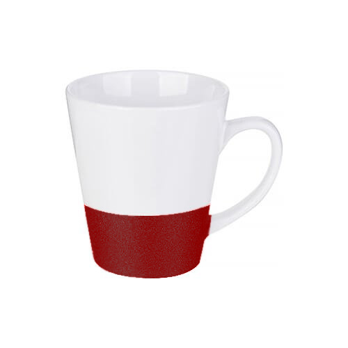 Latte mug for sublimation with glitter stripe