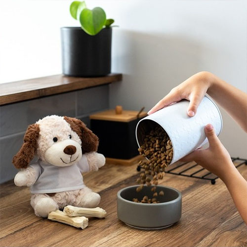 Teddy dog with a white T-shirt for sublimation