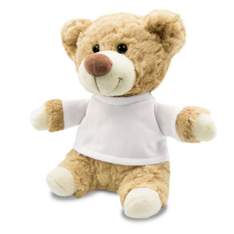 Teddy bear with a white T-shirt for sublimation