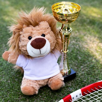 Teddy lion with a white T-shirt for sublimation