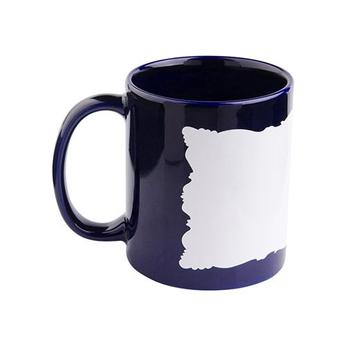 Blue mug with white field for sublimation