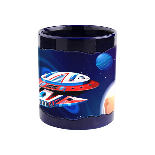Blue mug with white field for sublimation