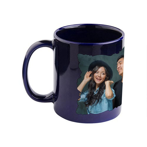 Blue mug with white field for sublimation