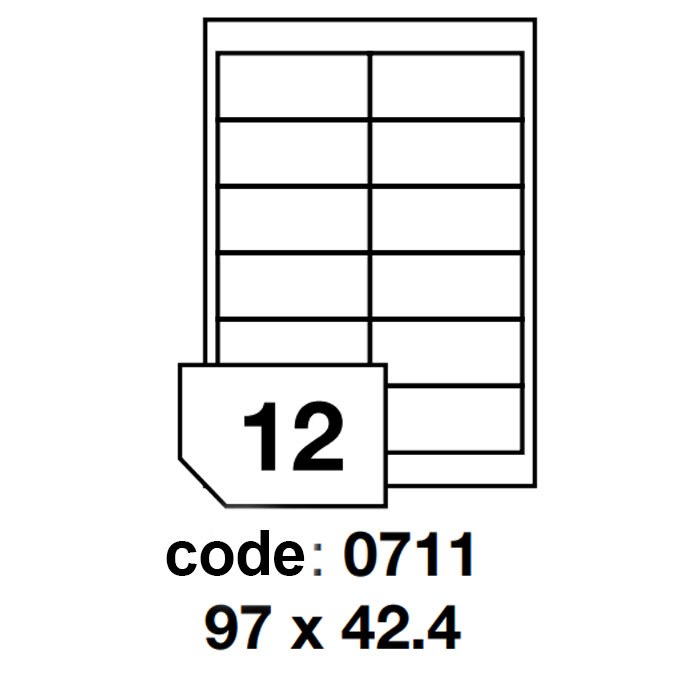 Self-adhesive glossy white photo labels for inkjet printers -12 labels on a sheet