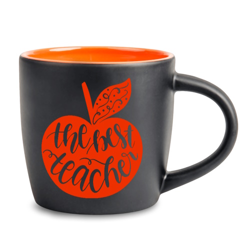 Black laser engraving matt mug New - color inside