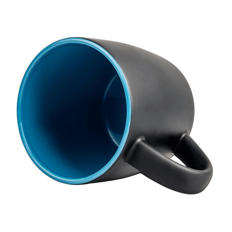 Black laser engraving matt mug New - color inside