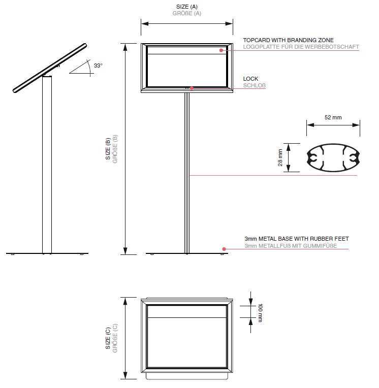 Outdoor menu stand (A4 size)