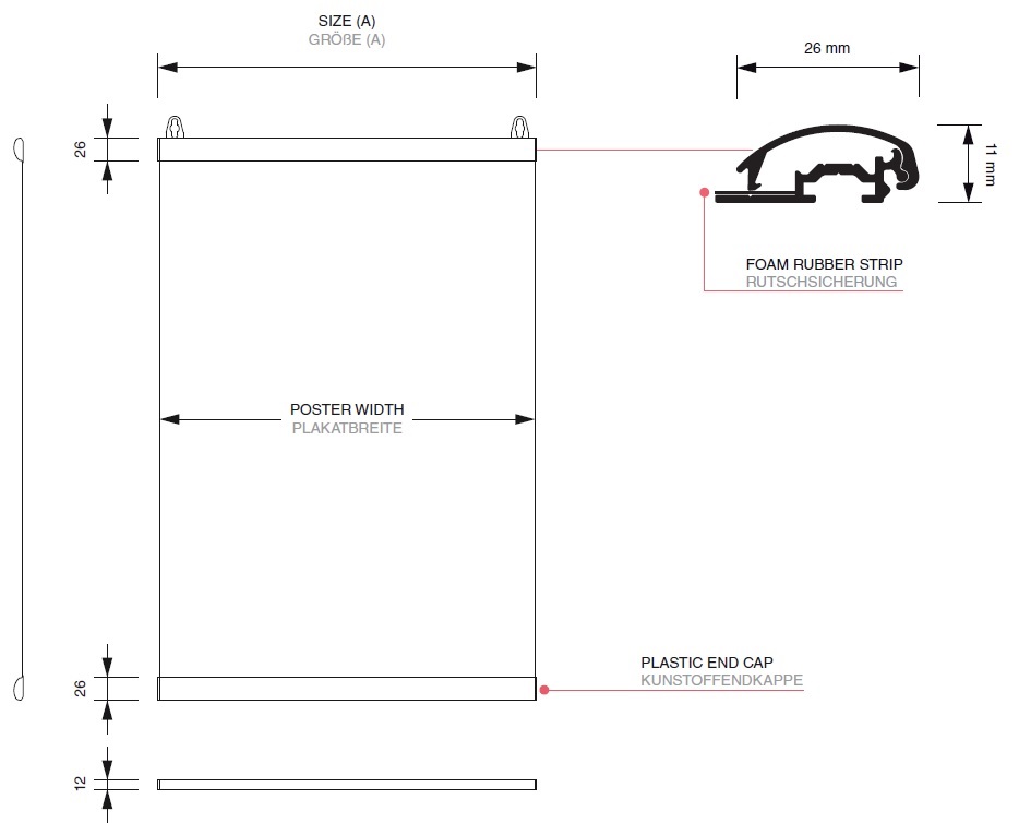 Profile zatrzaskowe aluminiowe z przesuwanymi haczykami