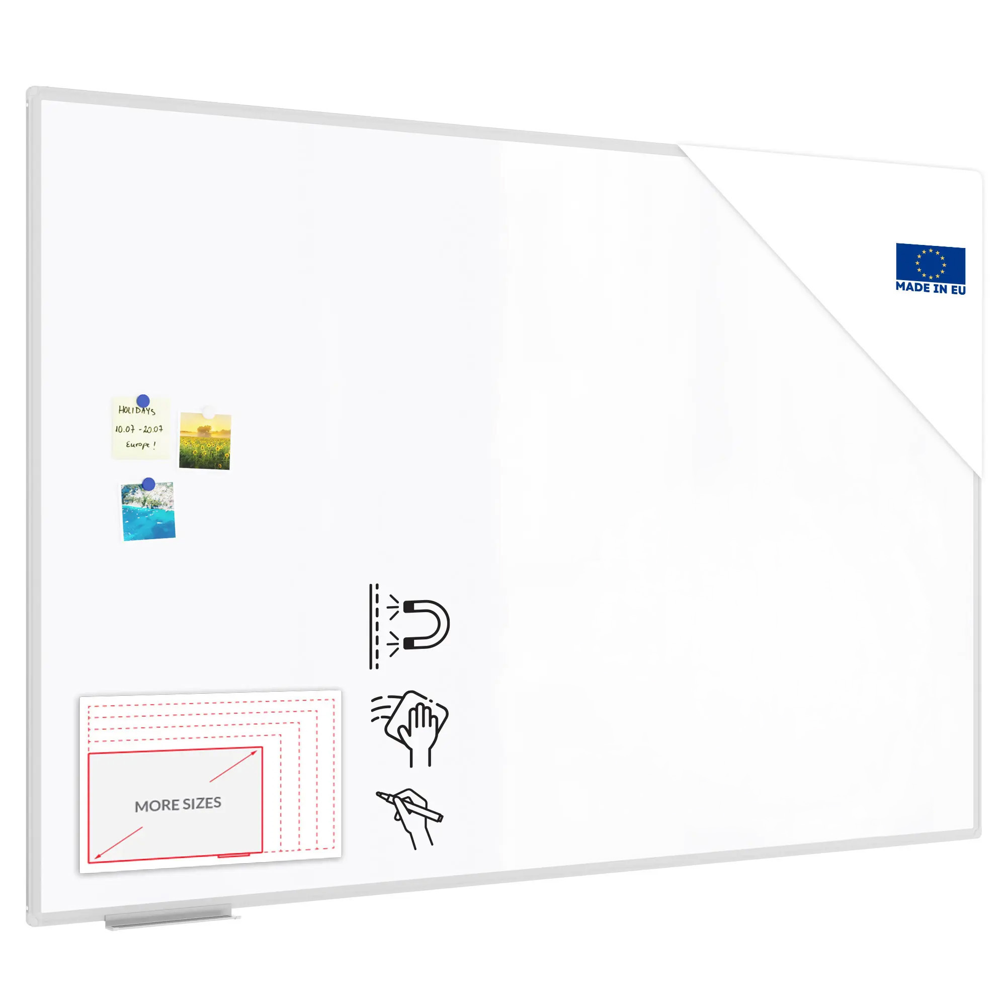 Tablica suchościeralna magnetyczna biała w aluminiowej ramie