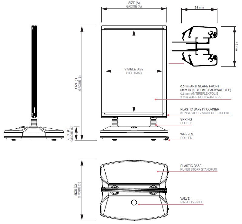 Tripod with base - silver (B2 size)