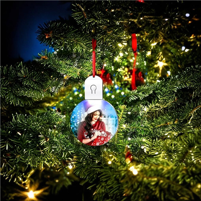 Bauble with led backlight - round