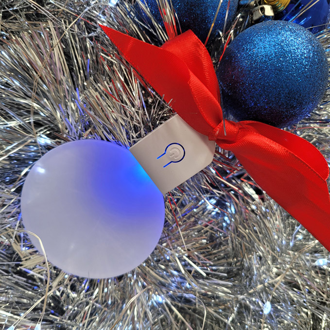 Bauble with led backlight - round