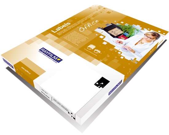 Self-adhesive glossy white labels rounded corners for laser printers and copiers - 18 labels on a sheet